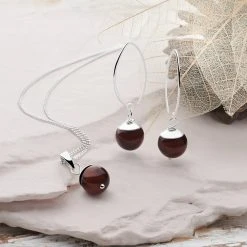 Tiger's Eye Bauble Pendant 6 Tiger's Eye Bauble Pendant -Silver Store P3002 01