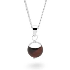 Tiger's Eye Bauble Pendant 8 Tiger's Eye Bauble Pendant -Silver Store P3002 03
