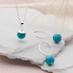 Turquoise Bauble Pendant 6 Turquoise Bauble Pendant -Silver Store P3003 01