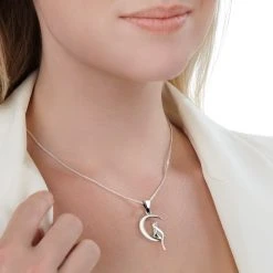 Luna Cat Pendant -Silver Store P3006 02