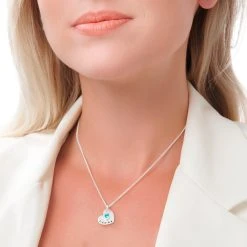 Birthstone Heart Pendant 7 Birthstone Heart Pendant -Silver Store P3008 02
