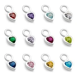 Birthstone Heart Pendant 8 Birthstone Heart Pendant -Silver Store P3008 03