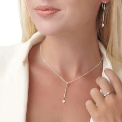 Frosted Tear Pendant -Silver Store P3057 02