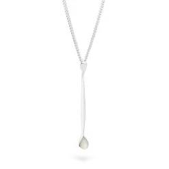 Frosted Tear Pendant -Silver Store P3057 03