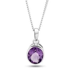 Amethyst Lagoon Pendant -Silver Store P3062 03