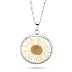 Pressed Daisy Pendant -Silver Store P3067 03