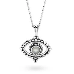 Pearly Evil Eye Pendant -Silver Store P3073 03