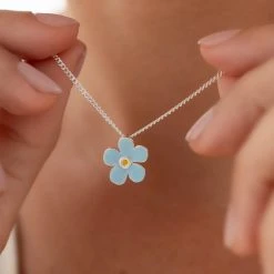 Forget Me Not Pendant -Silver Store P3076 04