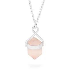 Pendulum Pendant (Rose Quartz) -Silver Store P3081 03