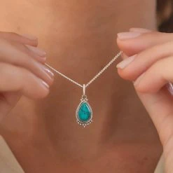 Turquoise Belle Pendant -Silver Store P3083 04